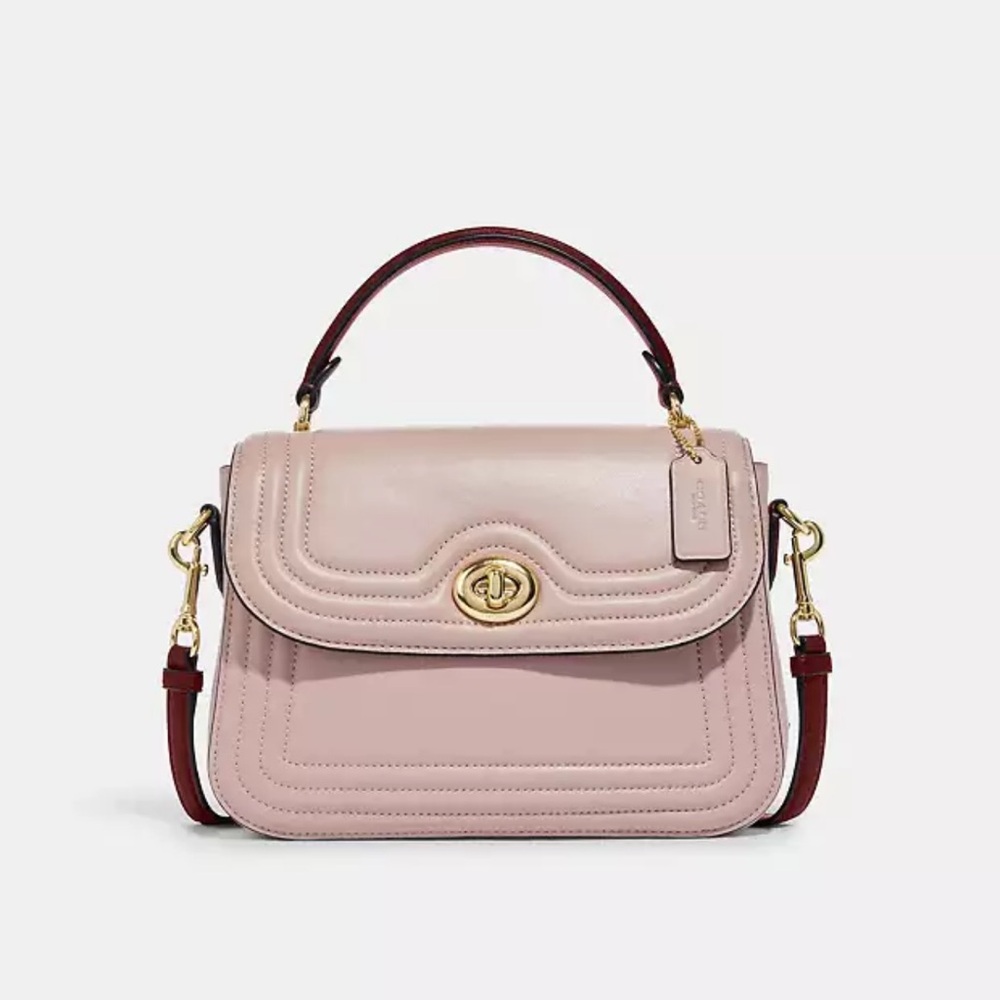 Coach Marlie Top Handle Satchel In Colorblock With Border Quilting